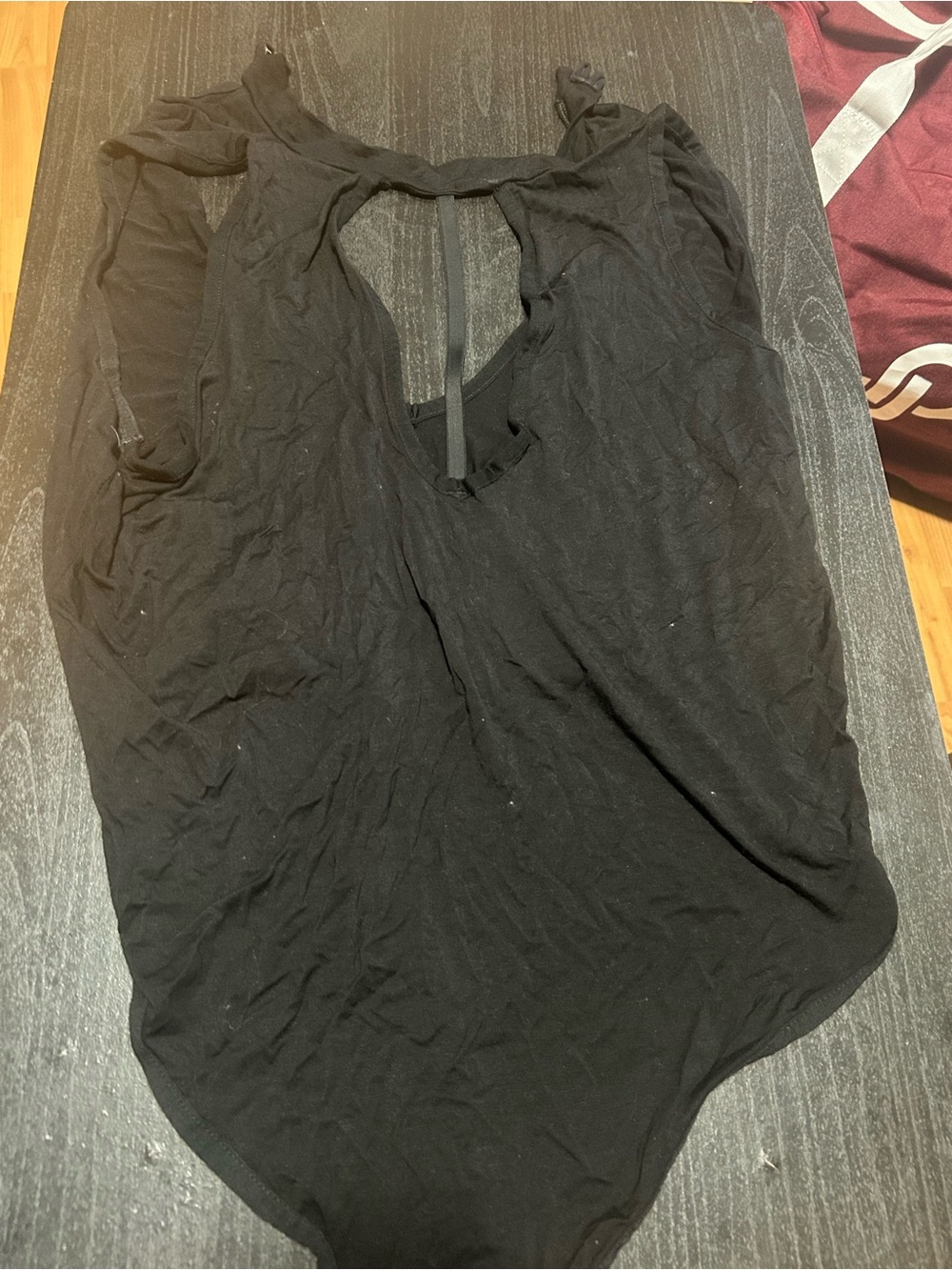 Black Sleeveless Open-Back Bodysuit